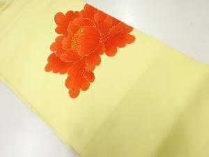 リサイクル　塩瀬牡丹模様刺繍名古屋帯